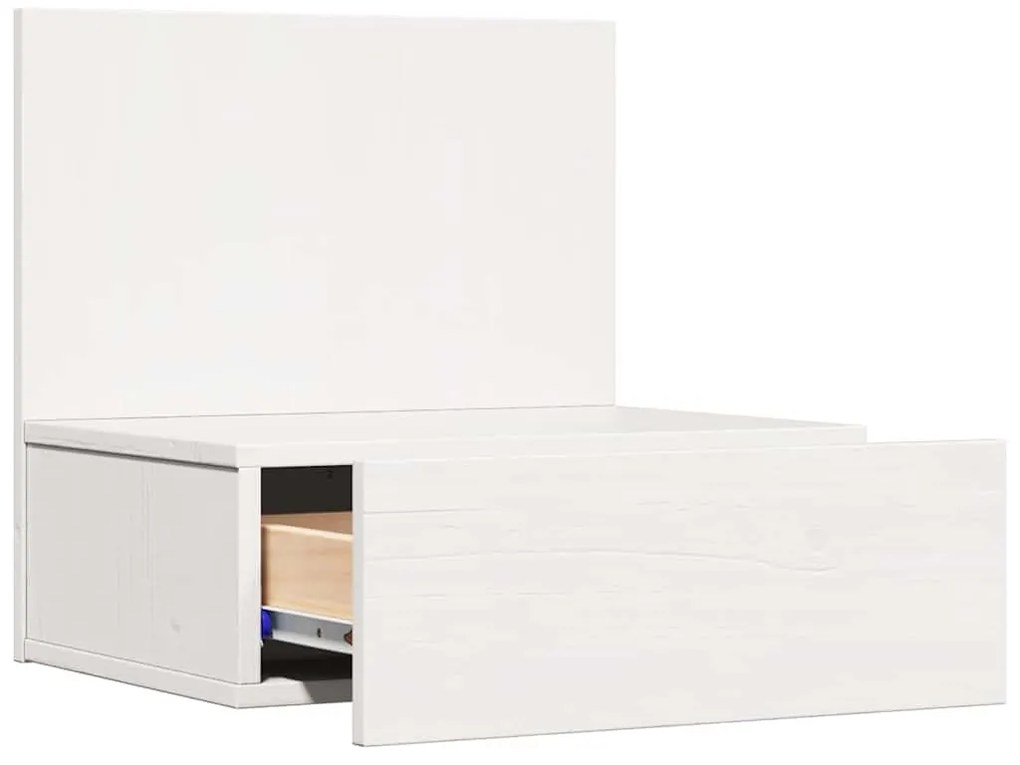 Mesa de Cabeceira Montada na Parede com gaveta 2 pcs Branco