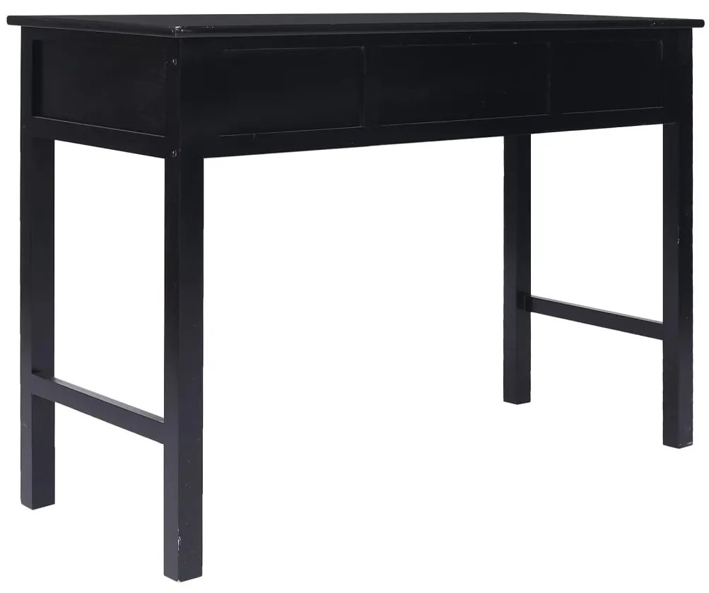 Secretária 108x45x76 cm madeira de paulownia maciça preto