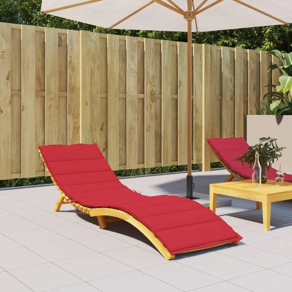 vidaXL Almofadão p/ espreguiçadeira 200x70x3 cm tecido oxford vermelho
