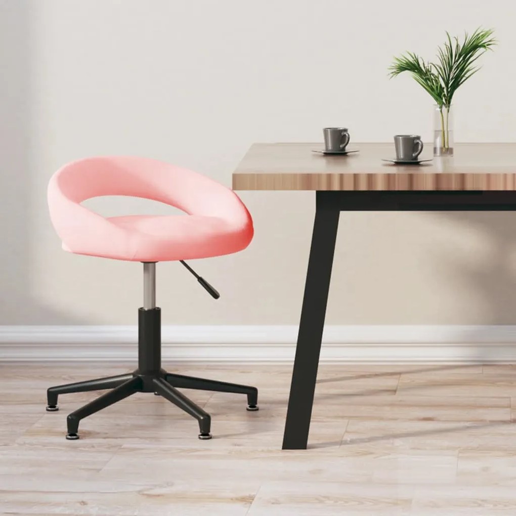 vidaXL Cadeira de escritório giratória veludo rosa