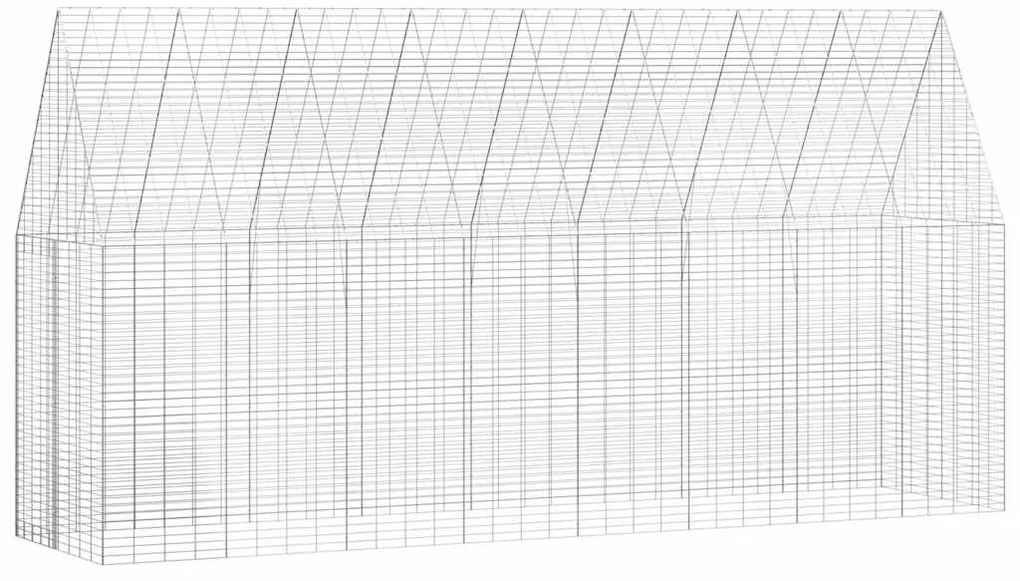 vidaXL Gaiola para Coelhos Prateado 400 x 100 x 210 cm Aço Galvanizado