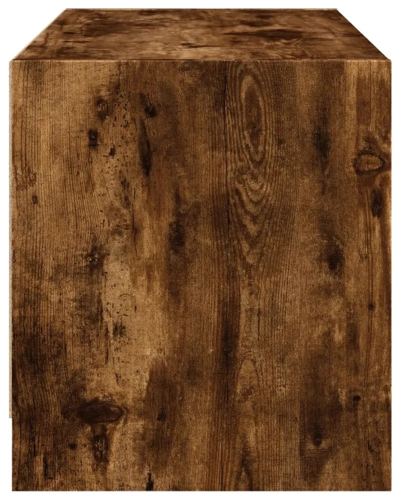 Móvel de TV c/ portas de vidro 68x37x42 cm carvalho fumado