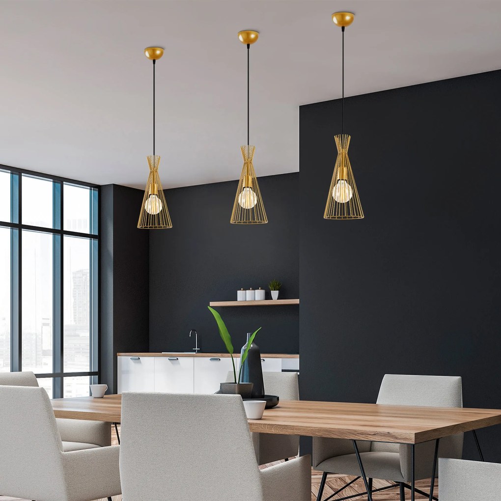 Candeeiro Chandelier Mezopotamya – Dourado – 20 cm x 136 cm