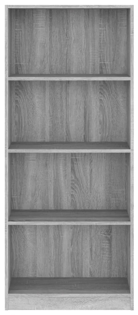 Estante 4 prateleiras 60x24x142cm deriv. madeira cinza-cimento