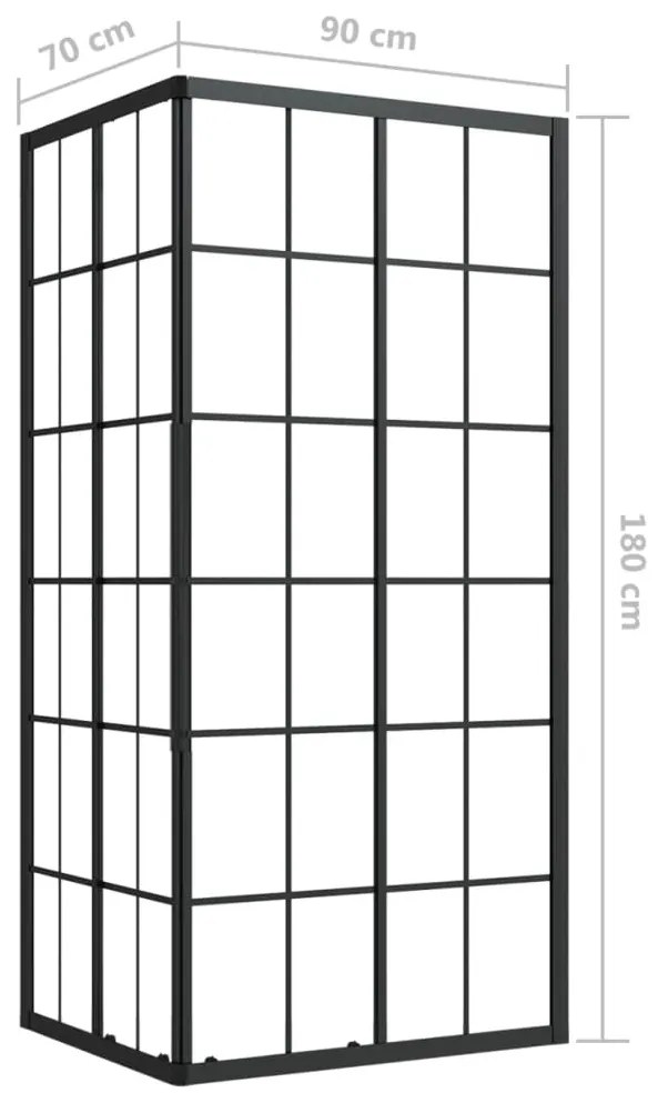 Cabine de duche ESG 90x70x180 cm