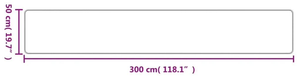 Tapete/passadeira 50x300 cm aspeto sisal antracite