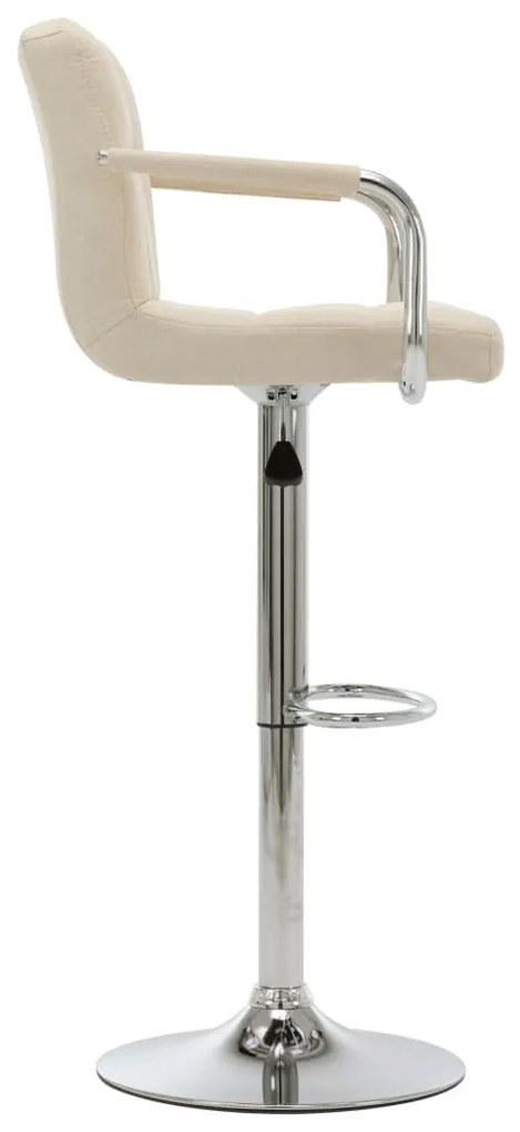 Bancos de bar 2 pcs tecido cor creme