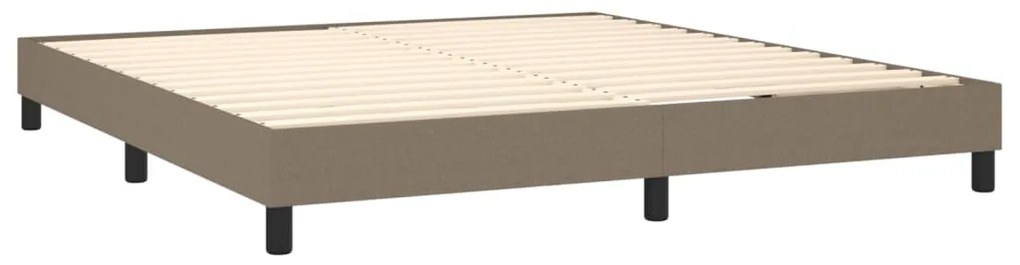 Cama box spring colchão/LED 160x200 cm tecido cinza-acastanhado