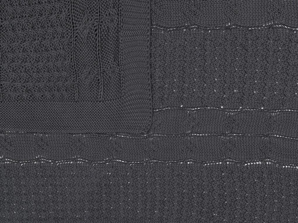 Manta decorativa em algodão cinzento escuro 140 x 170 cm FETHIYE Beliani