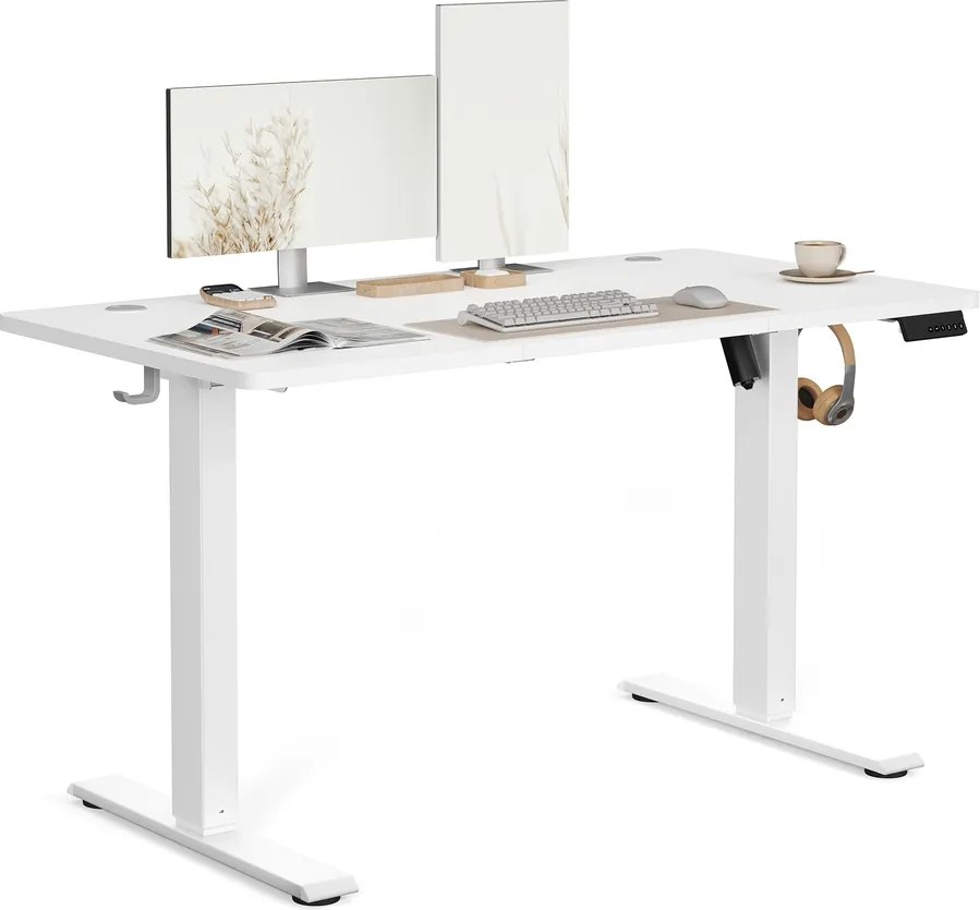 Secretária elétrica, função de memória com 4 alturas, 120 x 60 x (72-120) cm Branca