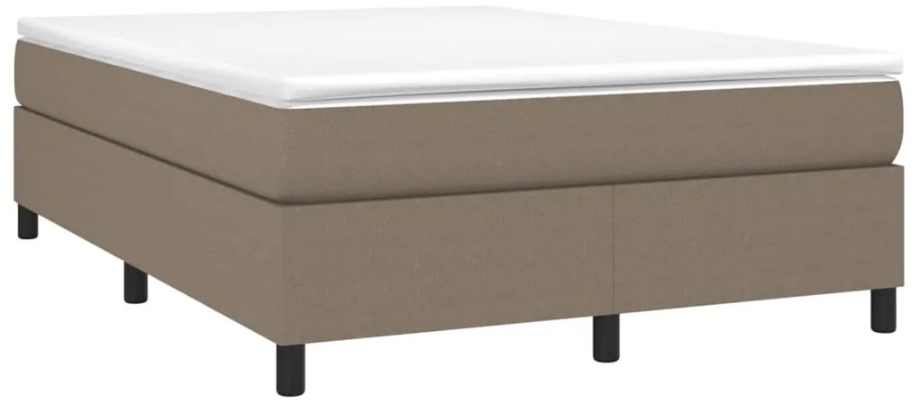 Cama sem colchão 140x200 cm tecido castanho-acinzentado