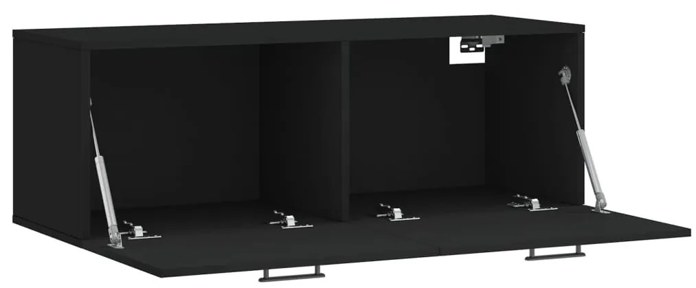 Armário parede 100x36,5x35 cm derivados de madeira preto