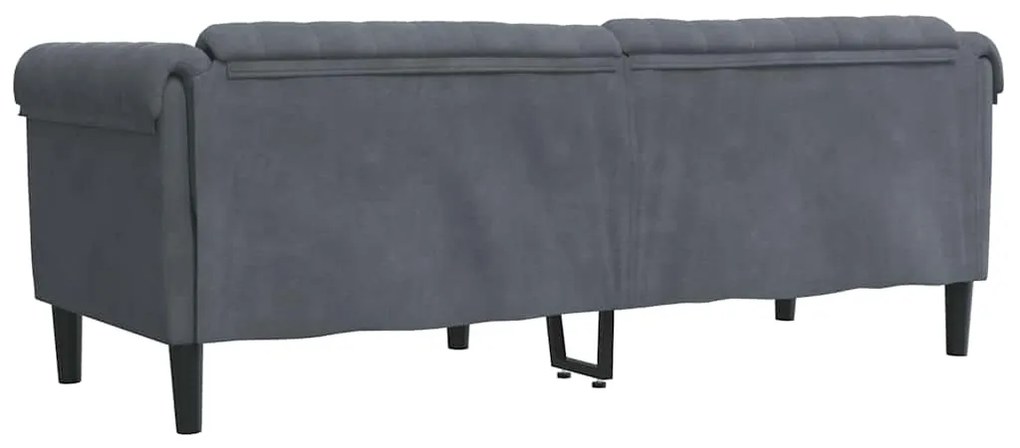 Sofá de 3 lugares veludo cinzento-escuro