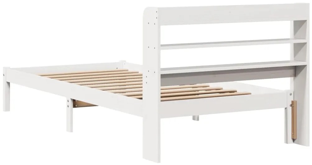 Cama sem colchão 100x200 cm madeira de pinho maciça branco