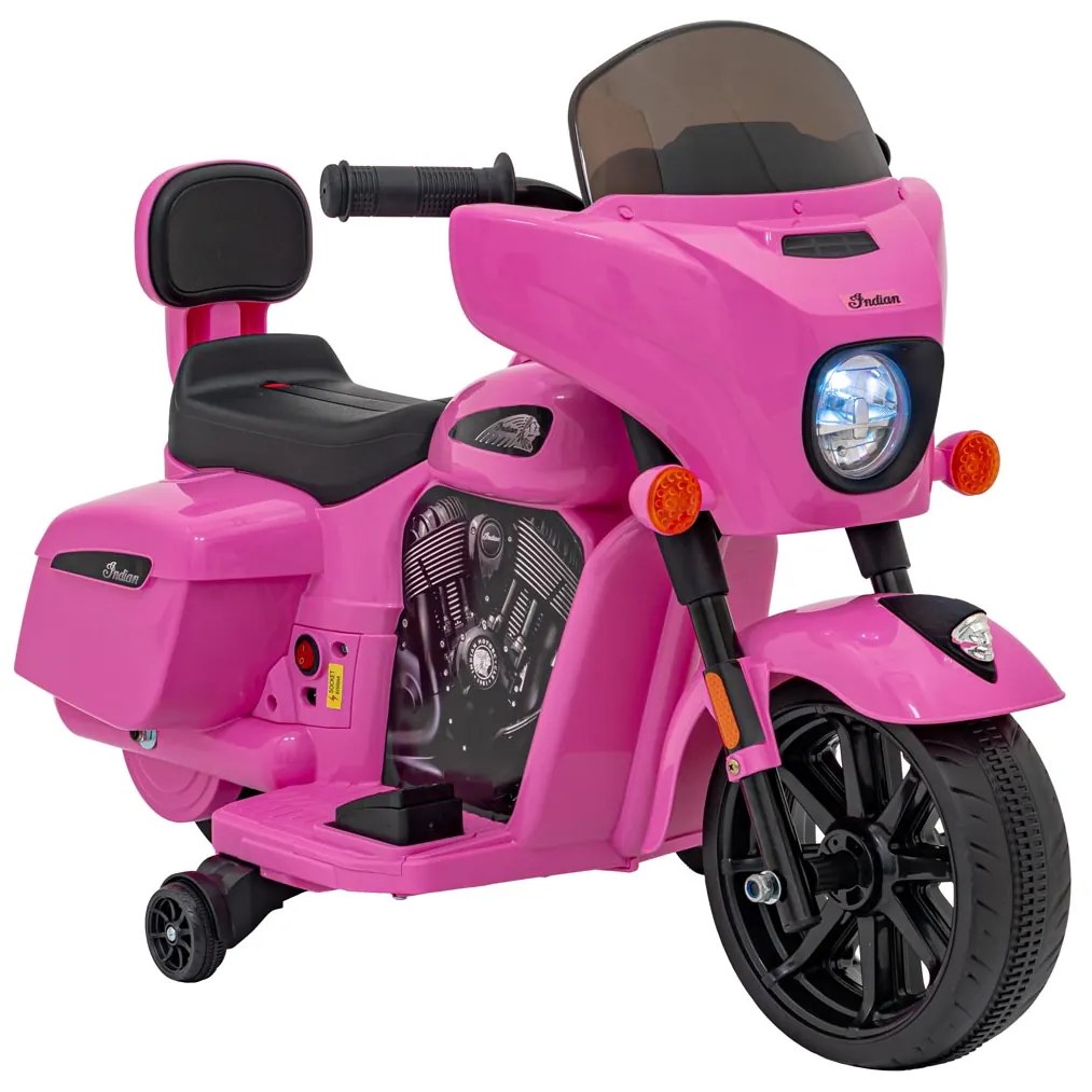 Mota elétrica para crianças 6V, Chopper INDIAN, 3 a 5 anos Rosa