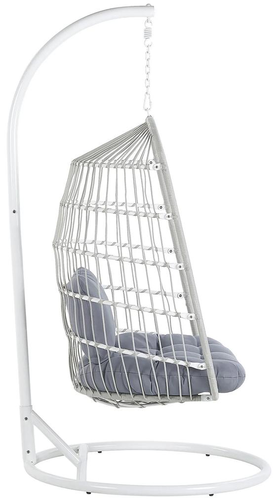 Cadeira suspensa em metal e corda branca ALLERA Beliani