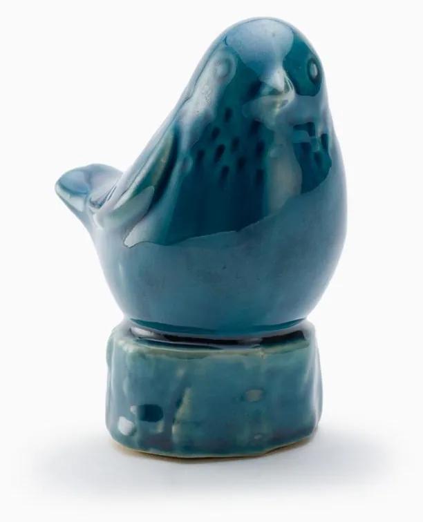 Pássaro Azul Cerâmica 13,5x7x10,5cm