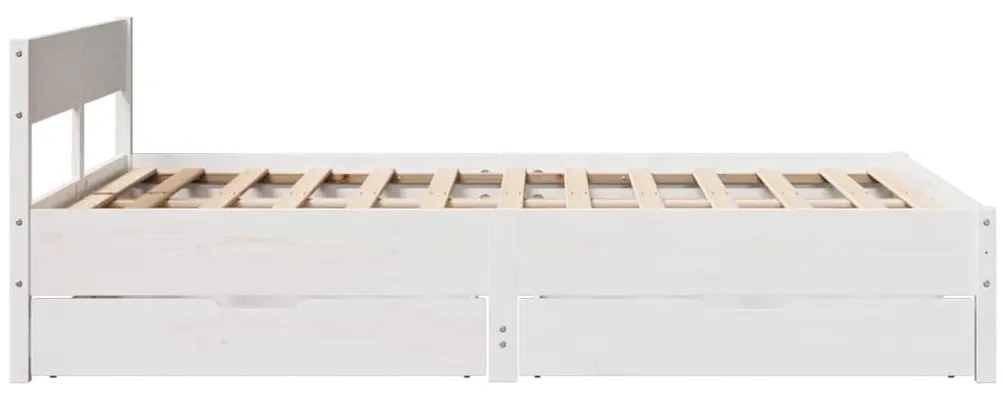 Cama sem colchão 150x200 cm madeira de pinho maciça branco