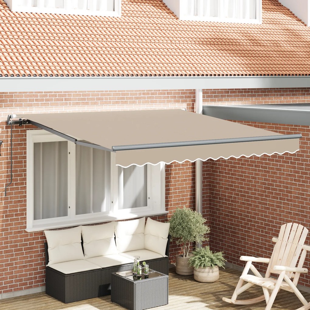Toldo Retrátil Manual vidaXL Bege 350x250 cm