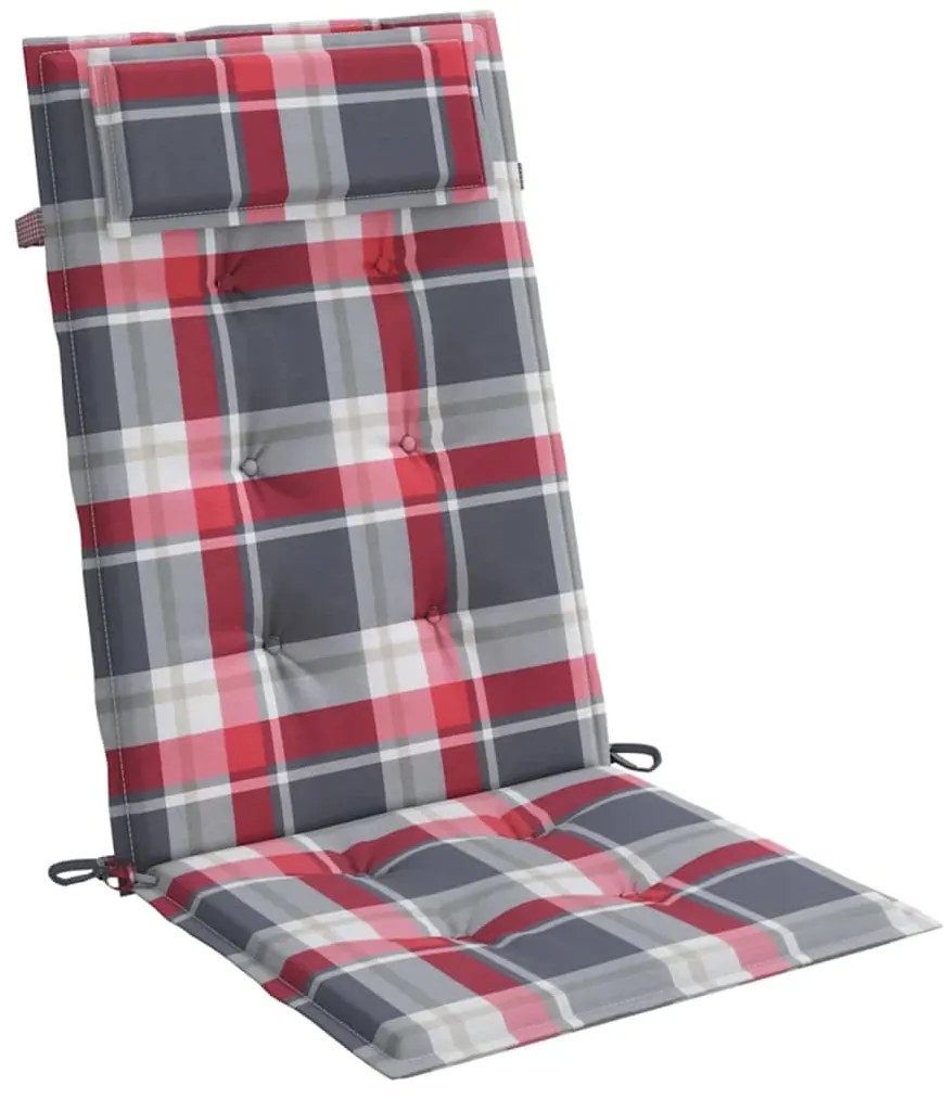 Almofadões p/ cadeira encosto alto 6 pcs oxford xadrez vermelho