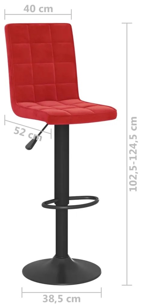 Bancos de bar 2 pcs veludo vermelho tinto