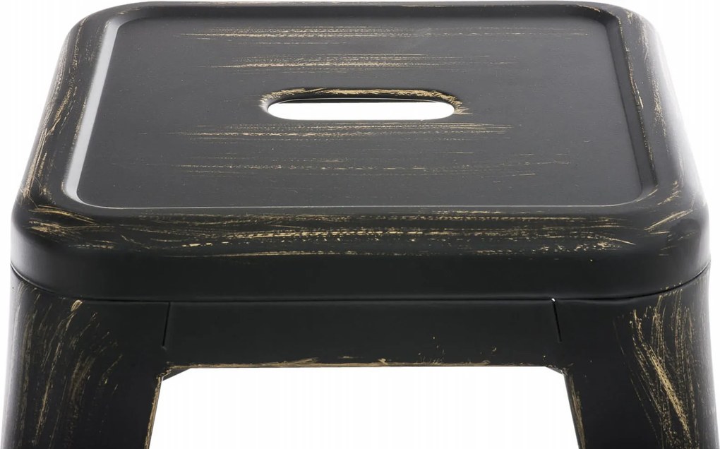 Banco Armin em metal 46 x 40 x 40 cm Preto + Dourado