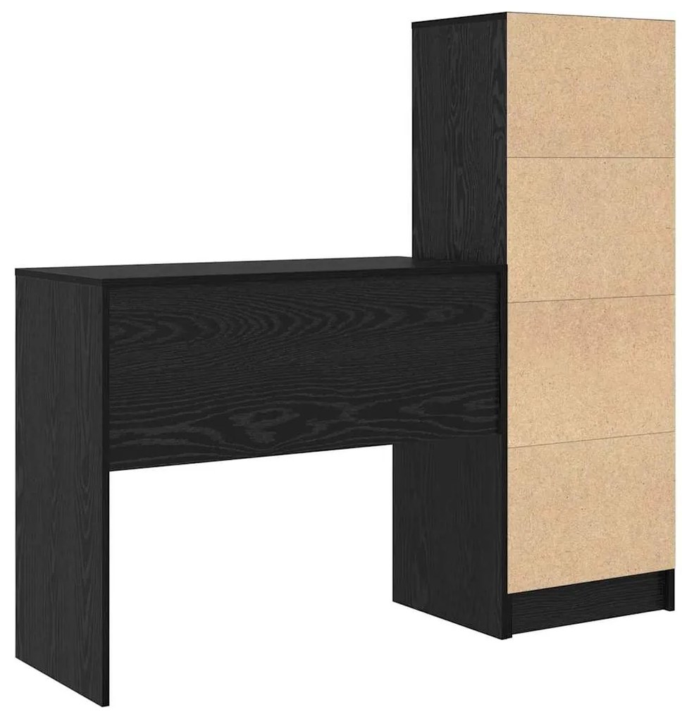 Mesa com Armazenamento Carvalho Preto Madeira Engenharia