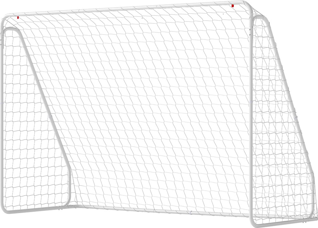 Baliza de futebol - baliza de treino - dim. 301 x 120 x 200 cm - estrutura metálica com revestimento epóxi e rede em PE - estacas incluídas - branca