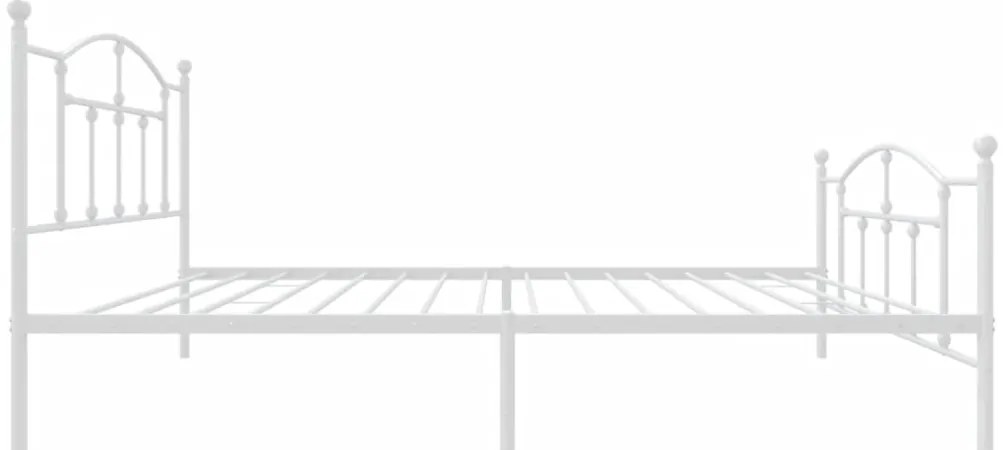 Estrutura de cama com cabeceira e pés 107x203 cm metal branco