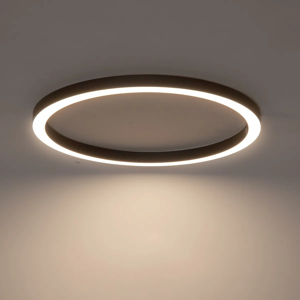 Candeeiro de teto cinza escuro incluindo LED com controle remoto - Mick Design