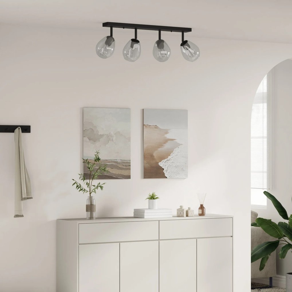 Luminárias de Teto com Lâmpada de Vidro Ajustável Anthracite E27