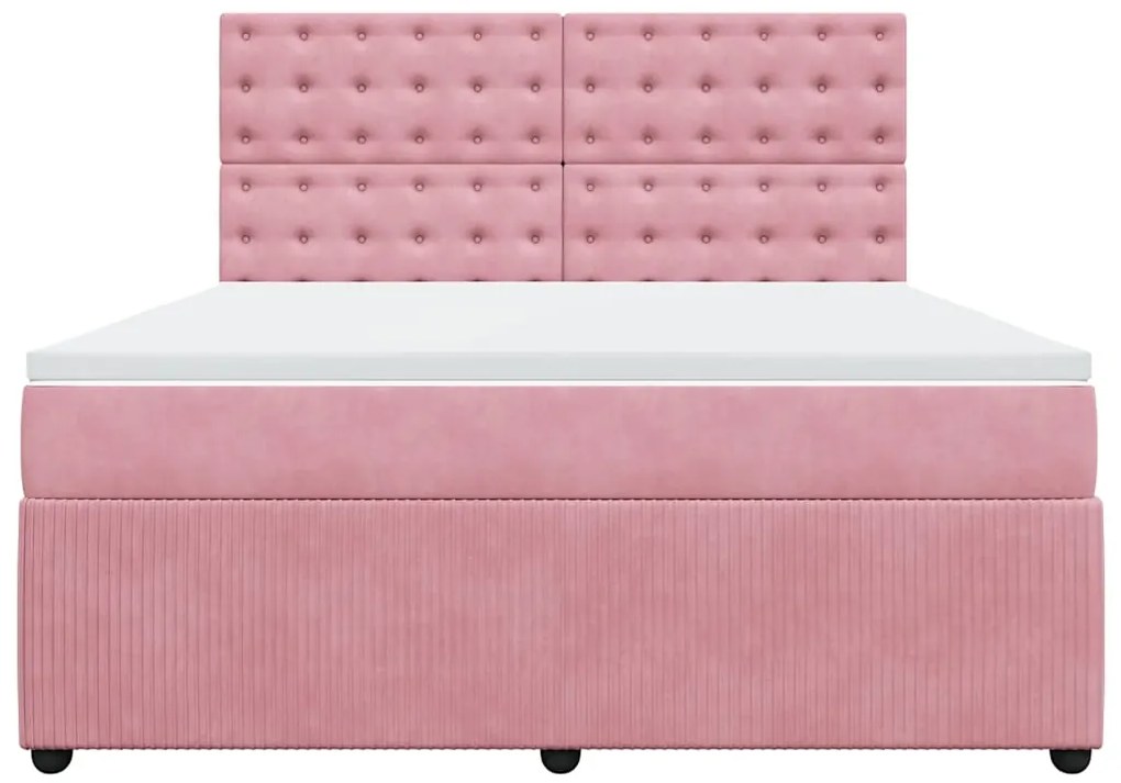 Cama com molas/colchão 180x200 cm veludo rosa