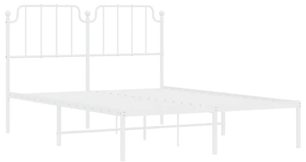 Estrutura de cama com cabeceira 150x200 cm metal branco