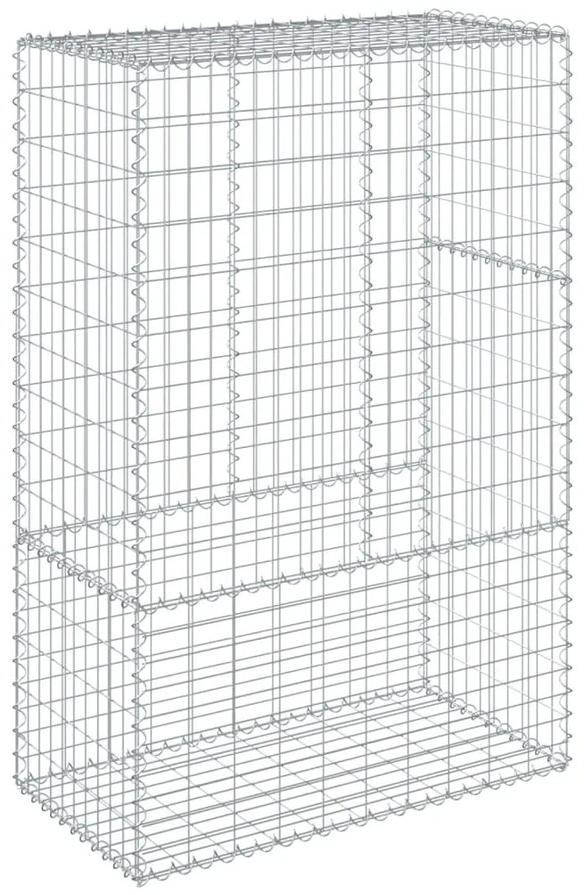 Cesto gabião com cobertura 100x50x150 cm ferro galvanizado