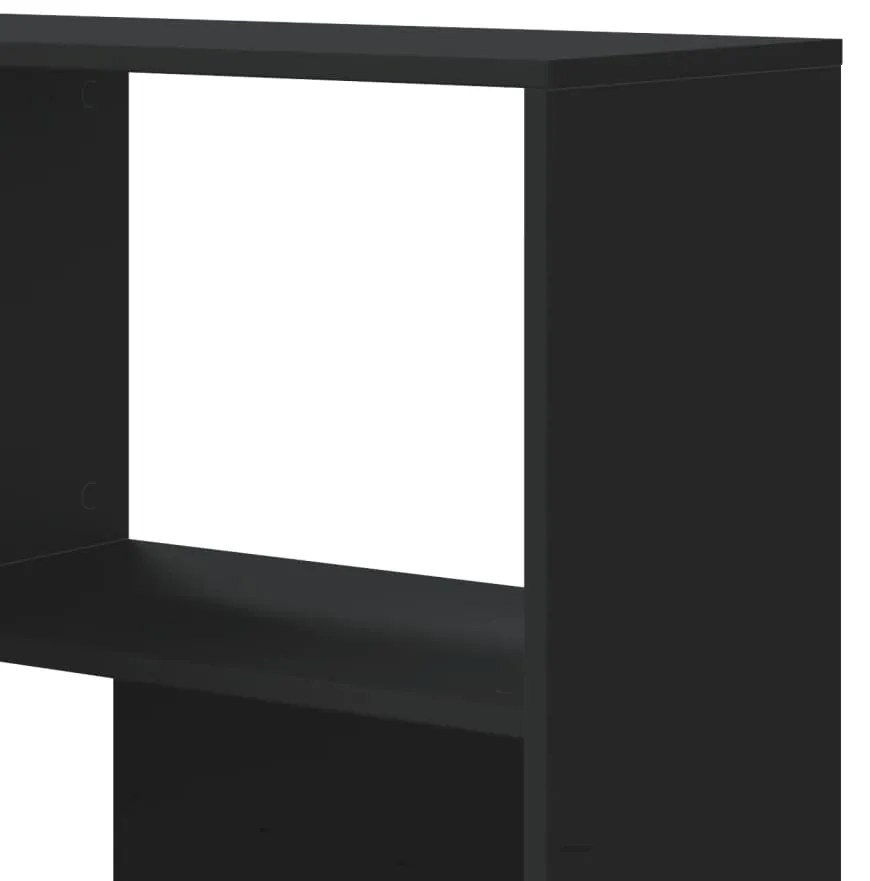 Estante canto 4 prateleiras 85x85x140 cm deriv. madeira preto