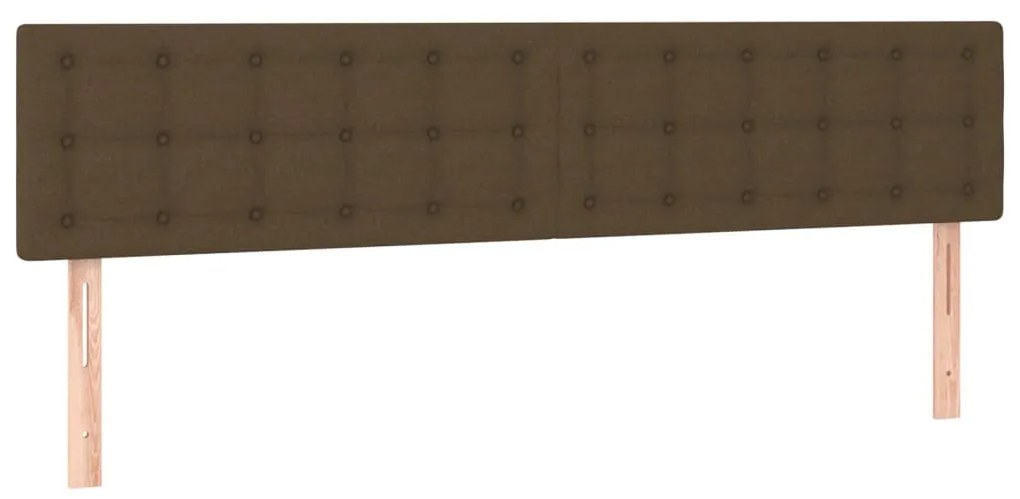 Cama box spring c/ colchão/LED 120x190cm tecido castanho-escuro