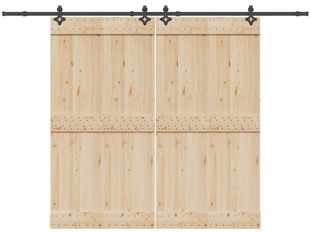 vidaXL Kit de ferragens para porta deslizante 305 cm aço preto