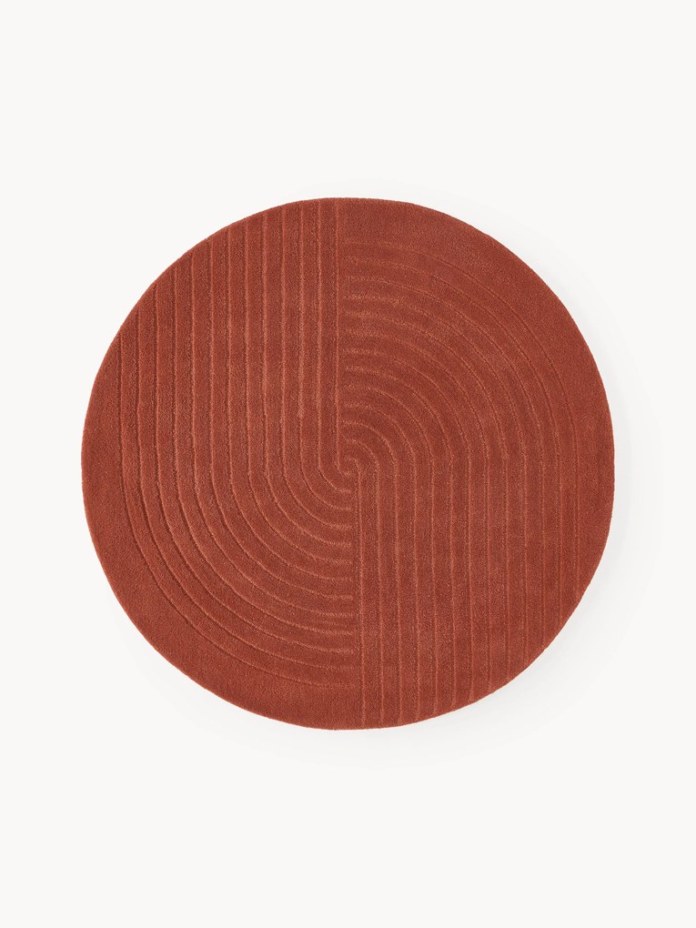 Tapete redondo em lã artesanal Mason