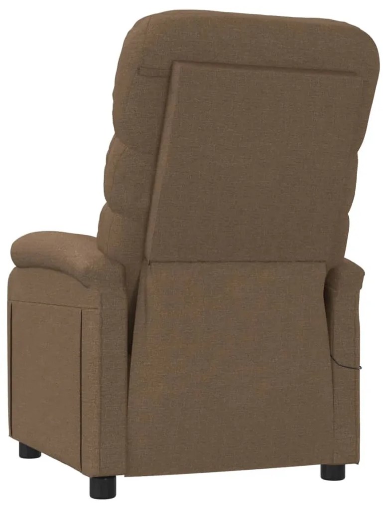 Poltrona de massagens reclinável tecido castanho
