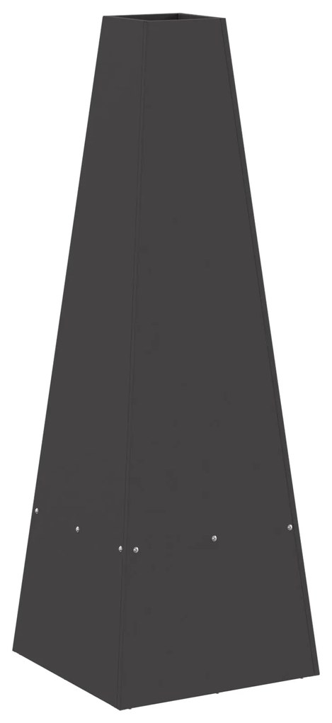 Fogueira vidaXL com Armazenamento para Lenha Preto 35x35x100 cm Aço