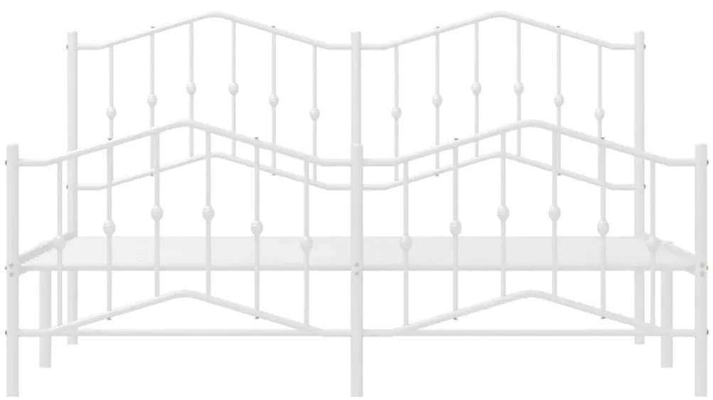 Estrutura de cama com cabeceira e pés 183x213 cm metal branco