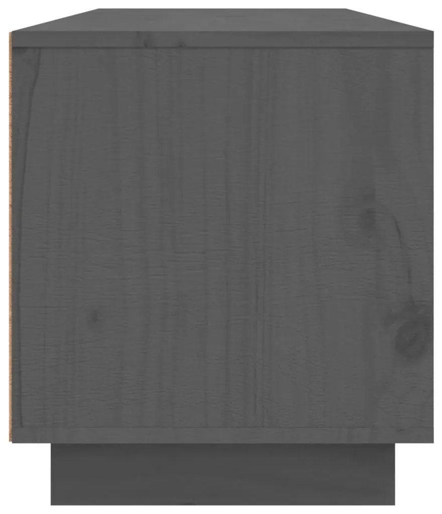 Móvel de TV 140x35x40 cm madeira de pinho maciça cinzento