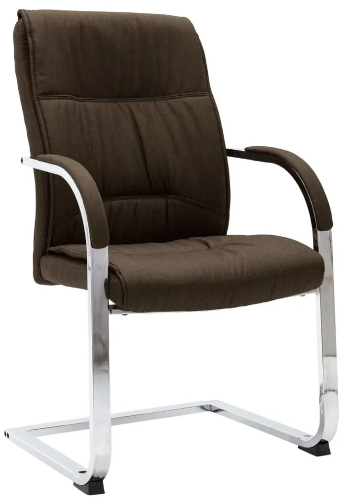 vidaXL Cadeira de escritório cantilever em tecido castanho