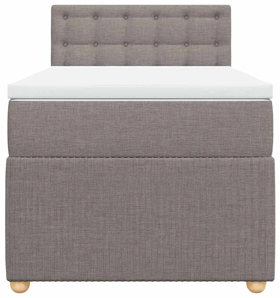 Cama com molas/colchão 100x200 cm tecido cinza-acastanhado