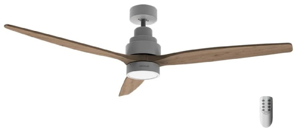 Ventoinha de teto EnergySilence Aero 5300 White&Wood Design 30 W e 52’’ com motor DC, luz LED, comando à distância, 6 velocidades, temporizador