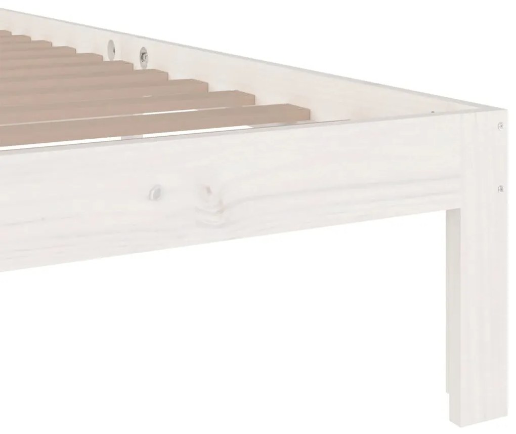 Estrutura de cama 90x200 cm madeira maciça branco