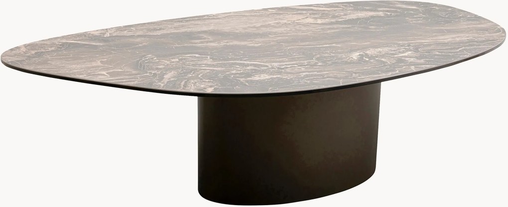 Mesa de centro com efeito mármore e forma orgânica Paso