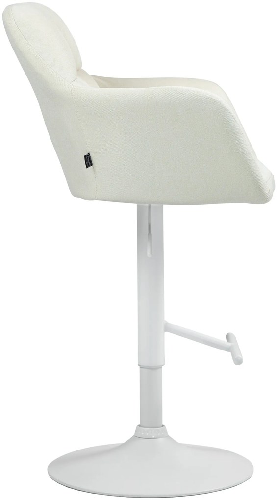 Banco de bar Natoma em tecido com estrutura branca 97-118 x 57 x 59 cm Creme