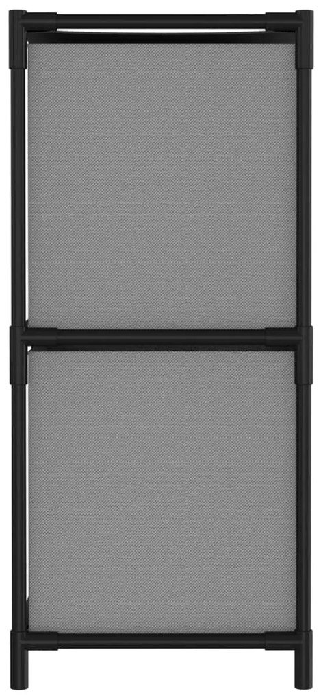 Armário de arrumação com 4 cestos tecido 63x30x71 cm aço cinza