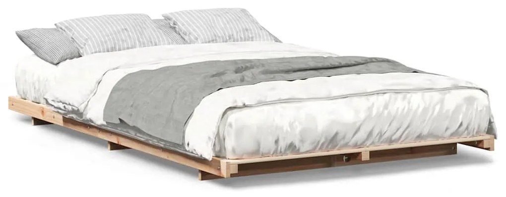 Estrutura de cama de chão Castanho 140 x 190 cm